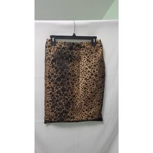 5/$25 EUC! Ziyi Funky Leopard Print Pencil Skirt Size Large